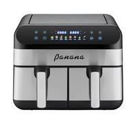 Panana Air Fryer Dual Basket, Double Air Fryer, 2 In 1 Airfryer 9L 2x4.5L Baskets, 2 Drawerse with Handle, 8 Preset Cooking Functions, Timer & Temperature Control, Non-stick