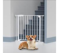 Panana Baby Toddler Safety Gate Pet Dog Barrier Stair Way Safety Fixed Board for Door Extra Wide Tall Lock Walk(White)