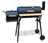 Panana Bandit Barrel BBQ Charcoal Grill Wood Smoker Firebox Black Steel Portable Barbecue