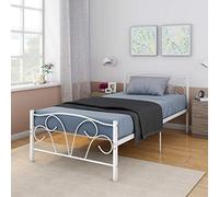 Panana Bedstead Home Furniture 3FT Single Metal Bed Frame Children Kids Bedroom (White)