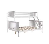 Panana Bunk Beds Triple Sleeper Beds, 3FT Single 4FT6 Double Wooden Bed Frame for Adult and Childrens