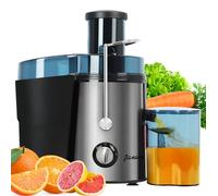 Panana Centrifugal Juicer Extractor with Wide Mouth 2.5” Feed Chute for Fruit Vegetable, Easy to Clean, Stainless Steel, BPA-free (Silver)