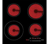 Panana Ceramic Hobs, Black Glass Built-in 4 Zone 7600W 60-centimetre Electric Induction Cooker with Sensor Touch Control