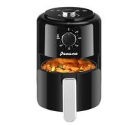 Panana Compact 2L Air Fryer,6 Preset Menus, Adjustable Timer, 0-200°C Temperature Control, Non-Stick Basket, 800W Oven Low Fat Oil Free Healthy Frying Cooker (Black, 2L)