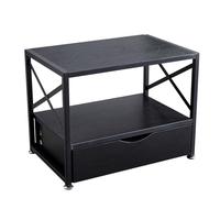 Panana Desktop Printer Stand,2-Tier Office Storage Shelves,Kitchen Organizer with Storage Drawer (Black)