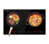 Panana Electric Induction Hob Portable Digital Touch 9 Power Level Double Cooker Hot Plate 2 Rings Cooktop, Black