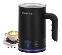 Panana Electric Milk Frother Steamed, 4 in 1 Automatic Frother and Milk Steamer, Hot & Cold Milk Warmer, 430ml, Temperature Control Auto Shut-Off, for Coffee, Latte, Cappuccino, Chocolate Milk (Black)