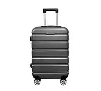 Panana Fashion Hand Luggage Lightweight ABS Cabin Hard Shell Trolley Travel Suitcase with 4 Wheels Carry-on Suitcases (Silver-Grey, 20 Inch)