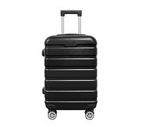 Panana Fashion Hand Luggage Lightweight ABS Cabin Hard Shell Trolley Travel Suitcase with 4 Wheels Carry-on Suitcases (Black, 28 Inch)