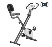Panana Foldable Exercise Bike, Folding Fitness Cycling Cycle Bike X- Bike with Magnetic Resistance, LCD Display, Heart Rate Sensor, Comfortable Seat Adjustable Height Home Gym Workout
