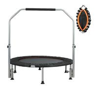 Panana Foldable Mini Trampoline, 48‘’ Fitness Trampoline Rebounder with Adjustable Handlebar for Adults, Exercise Trampoline Bouncer for Adults Home Gym Jumping Workout, 150kg Capacity
