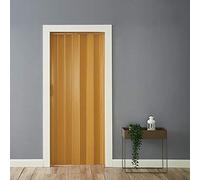 Panana Folding Door Natural Pine Effect PVC Internal Accordion Concertina Sliding Door Thickness:6mm/12mm Brown/Ivory/White/Yellow (12mm, Yellow)
