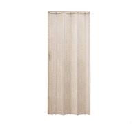 Panana Folding Door Natural Pine Effect PVC Internal Accordion Concertina Sliding Door Thickness:6mm or 12mm (Thickness 6mm, Ivory), HDDR6/12