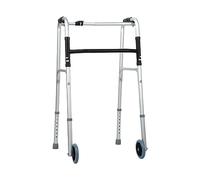Panana Folding Lightweight Aluminium Walker Mobility Aid Adjustable Walking Frame with Wheels, Silver