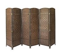 Panana Folding Splitter Screen Hand Made Wicker Room Divider Protective Screens,Various Size&Color (Brown, 6 Panel)