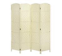 Panana Folding Splitter Screen Hand Made Wicker Room Divider Protective Screens,Various Size&Color (Beige, 4 Panel)
