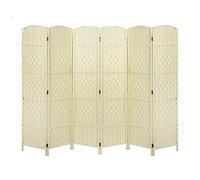 Panana Folding Splitter Screen Hand Made Wicker Room Divider Protective Screens,Various Size&Color (Beige, 6 Panel)