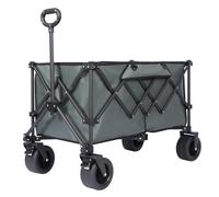 Panana Folding Utility Wagon Cart with All-Terrain Wheels, Heavy-Duty Steel Frame Trolley, 230L Storage Capacity, 180kg Load Capacity, Foot Brake System, Collapsible Design (Grey)