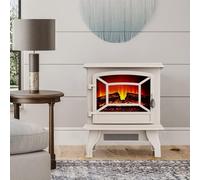 Panana Freestanding Electric Stove with Heater Fire Place Flame Effect,Fireplace Log Wood Burner Effect 1800W-2000W(White, Style B) MC-ADFE07WH