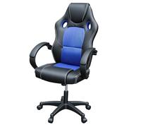 Panana Gaming Chair, Racing Style Office High Back Ergonomic Conference Work Chair Reclining Computer PC Swivel Desk Chair with Lumbar Support&Adjustable Task Gas lift PU Leather (Blue)