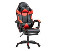 Panana Gaming Chair, Racing Style Office High Back Ergonomic Conference Work Chair Reclining Computer PC Swivel Desk Chair 145 Degree Reclining Angle with Headrest, Lumbar Cushion & Footrest (Red)