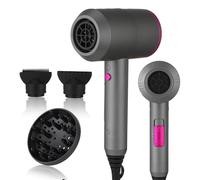 Panana Hair Dryer Professional Ionic Hairdryer, 2000W Powerful Blow Dryer with 2 Speed 3 Heat Setting, Cool Shot Button, Salon Hairdryers for Women & Men, 2 Concentrators and and 1 Diffuser (Grey-01)