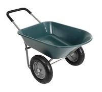 Panana Heavy Duty Garden Trolley 85L Barrow Cart Wagon with Pneumatic Tires, 150kg Capacity Yard Utility Cart for Farm, Landscaping, Patio, and Home Use, Steel Frame with Comfortable Handle (Green)