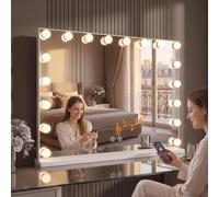 Panana Hollywood Vanity Mirror with Lights, 80.5×60cm Lighted Makeup Mirror