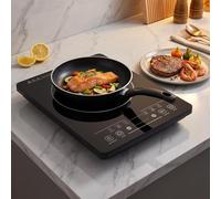 Panana Induction Hob, 2000W Portable Single Induction Cooker, Ultra Slim Touch Control Electric Cooktop, 9 Power Levels Setting, Child Safety Lock, Compatible with Cast Iron Cookware, 28×35cm (Single)