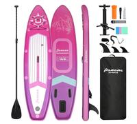 Panana Inflatable Stand Up Paddle Board 10'x30’’x6’’, Premium Surfing Board Kit for Youth & Adults, Two Air Valve SUP with Adjustable Paddle Hand Pump Fin Leash Backpack
