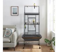 Panana Large Bird Cages Parrot Cage Wide Flight Metal Animal Cage for Budgie Parakeet Conure with Rolling Stand Wheels (152cm Height)