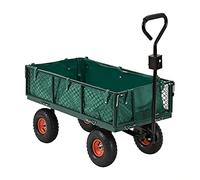 Panana Large Garden Carts Wagon, 350kg Capacity Heavy Duty Pull Trolley, Utility Camping Truck with Canvas Collection Bag, Removable Sides, Wheels, Outdoor Cart for Gardening, Farm, Yard