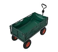 Panana Large Garden Carts Wagon, 700kg Capacity Heavy Duty Pull Trolley, Utility Camping Truck with Canvas Collection Bag, Removable Sides, Wheels, Outdoor Cart for Gardening, Farm, Yard