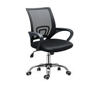 Panana Large Seat Adjustable Ergonomic Desk Chair Metal feet Swivel Office Chair Mid-Back with Lumbar Support Executive Task Chair (Black)