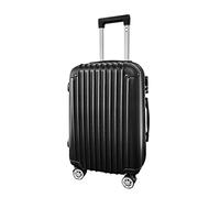 Panana Lightweight 24" Hand Cabin Luggage Durable Hard Shell PP Suitcase Trolley Travel Case with 4 Wheels (Black, 24inch)