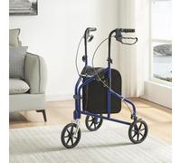 Panana Lightweight 3 Wheels Folding Mobility Walker,Comfortable Mobility Aid with Lockable Brakes for Elderly and Handicapped Users (Blue Color)
