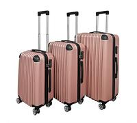 Panana Lightweight 3pcs/ 2pcs/ 20/24/28inch Hand Cabin Luggage Durable Hard Shell PP Suitcase Trolley Travel Holiday Case with 4 Wheels (Rose Gold, 3pcs(20"+24"+28"))