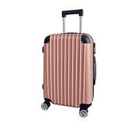 Panana Lightweight ABS Hardshell Cabin Suitcase, 4-Wheel Spinner Carry-On Luggage Trolley (Rose Gold, 20 Inch)