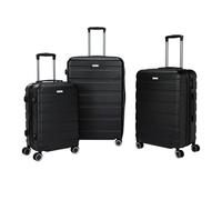 Panana Lightweight Hard Shell Suitcases Cabin Hold Luggage ABS Expandable Durable Trolley Travel Luggage with 4 Spinner Wheels TSA Lock, 3 Size for Choose (Black, 20+24+28 Inch)