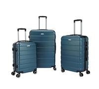 Panana Lightweight Hard Shell Suitcases Cabin Hold Luggage ABS Expandable Durable Trolley Travel Luggage with 4 Spinner Wheels TSA Lock, 3 Size for Choose (Teal, 20+24+28 Inch)