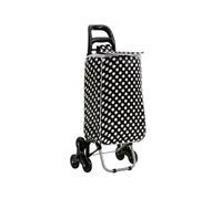 Panana Lightweight Shopping Trolley Luggage Bag 3 Wheels Hard Wearing Foldaway for Easy Storage 35Ltr (Fabric, 6wheels-HKST09BW)