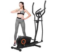 Panana Magnetic Cross Trainer Quiet Smooth Cardio Stepping Elliptical Trainer Exercise Equipment with 8 Levels Adjustable Resistance, Wheels, LCD Monitor, Pulse Sensor, Device Holder
