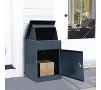 Panana Medium Lockable Parcel Box Front Doors & Flip Cover for Secure Internet Deliveries - Wall Mounted/Floor Standing Gate Fence Mounting Weatherproof Outdoor Delivery Box