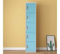 Panana Metal Lockers Storage Cupboard Steel Lockable Office File Cabinet Unit Staff Gym School Shop Changing Sky Blue (5 door)