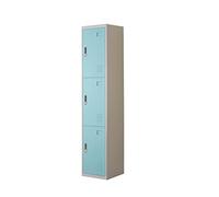 Panana Metal Storage Lockers, Blue & Grey Steel Lockable Unit, Staff Gym School Changing 1800mm H*380mm W*450mm (Sky Blue, 3 Door)