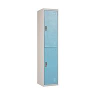 Panana Metal Storage Lockers, Blue & Grey Steel Lockable Unit, Staff Gym School Changing 1800mm H*380mm W*450mm (Sky Blue, 2 Door)