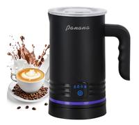 Panana Milk Frother Electric, 4 in 1 Automatic Frother and Milk Steamer, Hot & Cold Milk Warmer, 430ml, Temperature Control Auto Shut-Off, for Coffee, Latte, Cappuccino, Chocolate (Black)