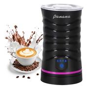 Panana Milk Frother Electric, 4 in 1 Automatic Milk Frother, 430ml, Hot & Cold Milk Warmer, Non-Slip, Temperature Control, Auto Shut-Off for Coffee, Latte, Cappuccino, Chocolate (Black)