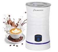 Panana Milk Frother Electric, 4 in 1 Automatic Milk Frother, 430ml, Hot & Cold Milk Warmer, Non-Slip, Temperature Control, Auto Shut-Off for Coffee, Latte, Cappuccino, Chocolate (White)