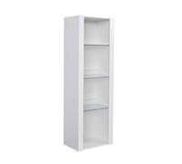 Panana Modern Tall Display Cabinet Cupboard High Gloss Fronts Storage Cupboard with RGB LED Lights Living Room White